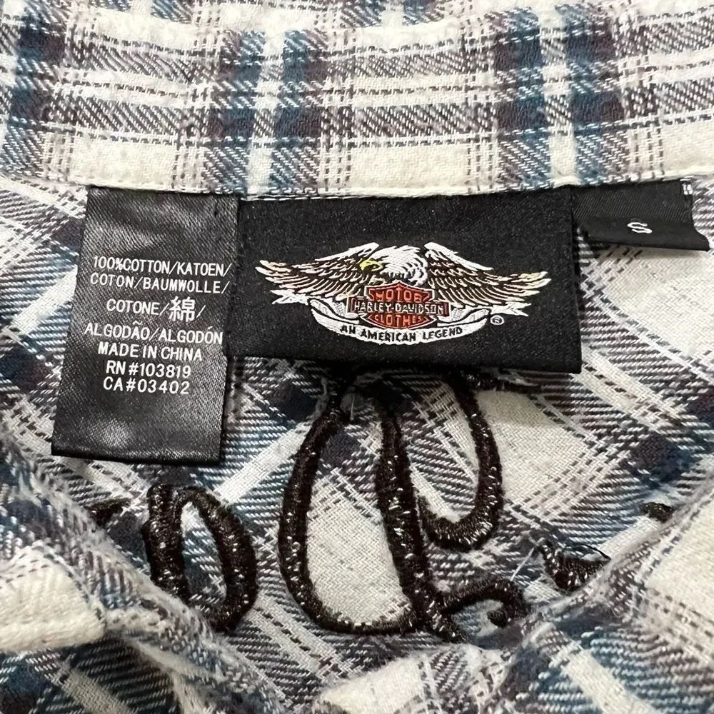 Harley Davidson Script Embroidered Flannel Women’s Small - Picture 3 of 5